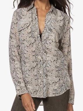 Equipment Femme Snake Print 100% Silk Blouse Slim Signature Button Down Size XXL
